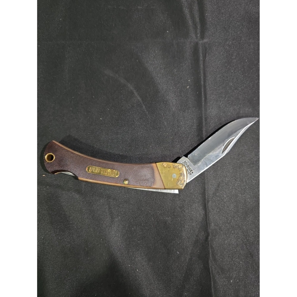 Vintage Schrade+ USA 6-OT LB7 Old Timer Folding Knife Brass Wood Lockback